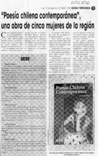 "Poesía chilena contemporánea", una obra de cinco mujeres de la región  [artículo]