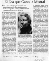 El día que ganó la Mistral  [artículo]