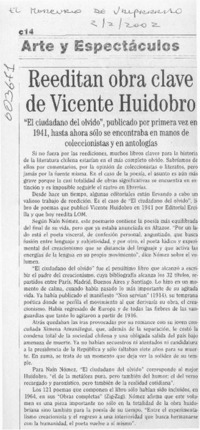 Reeditan obra clave de Vicente Huidobro