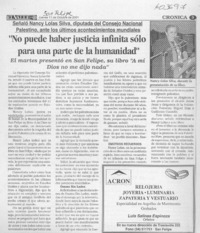 "No puede haber justicia infinita sólo para una parte de la humanidad"  [artículo]
