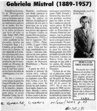 Gabriela Mistral (1889-1957)  [artículo]