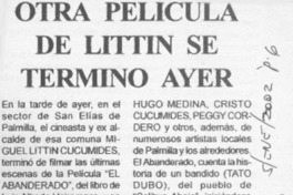 Otra película de Littin se terminó ayer  [artículo]