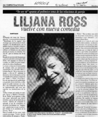 Liliana Ross vuelve con nueva comedia  [artículo]