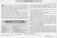 Sucesos  [artículo] Juan Gabriel Araya G.