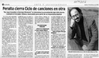 Peralta cierra ciclo de canciones en otra  [artículo]