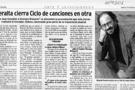 Peralta cierra ciclo de canciones en otra  [artículo]