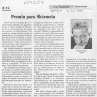 Premio para Skármeta  [artículo] Oscar Castro