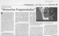 "Memorias fragmentadas"  [artículo] Erick Bellido