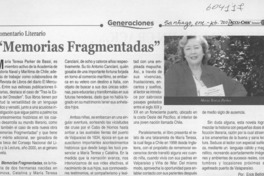 "Memorias fragmentadas"  [artículo] Erick Bellido
