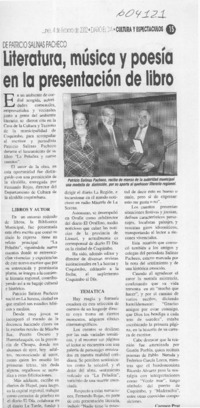 Literatura, música y poesía en la presentación de libro  [artículo] Carmen Prat