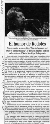 El humor de Redolés  [artículo]