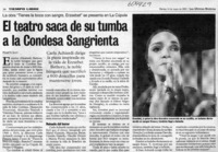 El teatro saca de su tumba a la Condesa Sangrienta  [artículo] Marietta Santí