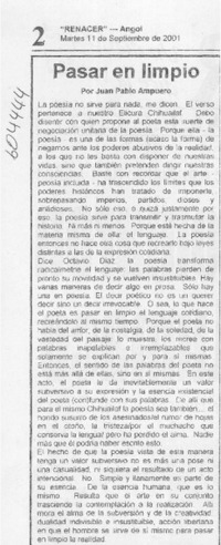 Pasar en limpio  [artículo] Juan Pablo Ampuero