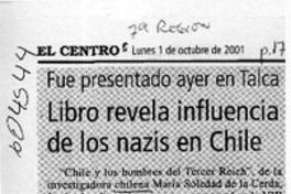 Libro revela influencia de los nazis en Chile