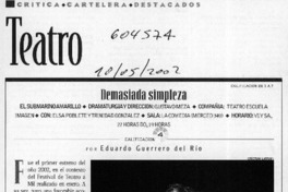 Demasiada simpleza  [artículo] Eduardo Guerrero del Río