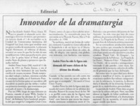 Innovador de la dramaturgia  [artículo]