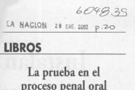 La prueba en el proceso penal oral  [artículo]
