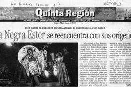 La Negra Ester se reencuentra con sus orígenes  [artículo] Fany Mazuela F.