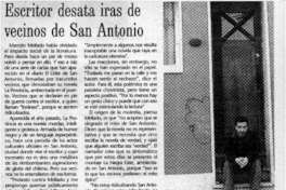 Escritor desata iras de vecinos de San Antonio  [artículo]