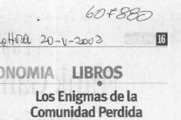 Los enigmas de la comunidad perdida  [artículo]