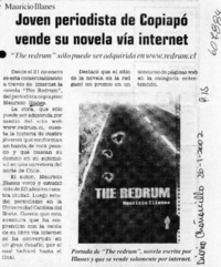 Joven periodista de Copiapó vende su novela vía internet  [artículo]