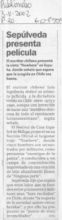 Sepúlveda presenta película  [artículo]