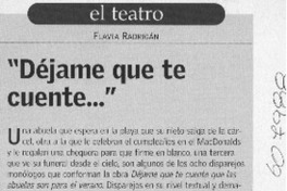 "Déjame que te cuente"  [artículo] Flavia Radrigán