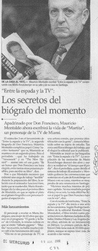 Los secretos del biógrafo del momento  [artículo]
