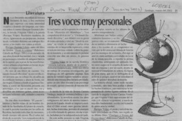 Tres voces muy personales  [artículo] Walter Garib