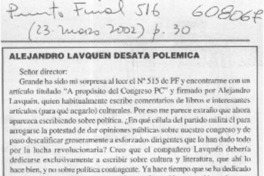 Alejandro Lavquen desata polémica  [artículo]