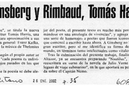 Inspirado en Ginsberg y Rimbaud, Thomas Harris lanza libro  [artículo]