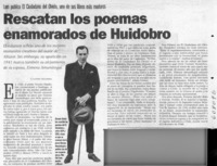 Rescatan los poemas enamorados de Huidobro
