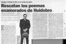 Rescatan los poemas enamorados de Huidobro