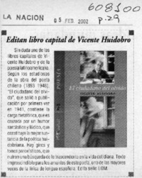 Editan libro de Vicente Huidobro