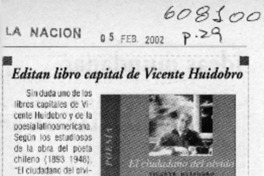 Editan libro de Vicente Huidobro