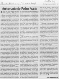 Aniversario de Pedro Prado  [artículo] Luis Merino Reyes