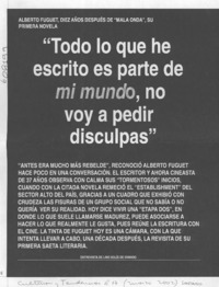 "Todo lo que he escrito es parte de mi mundo, no voy a pedir disculpas"  [artículo] Lino Solís de Ovando