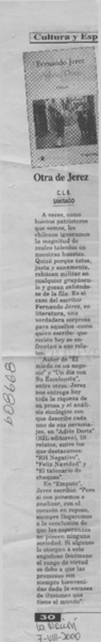 Otra de Jerez  [artículo] C. L. B.