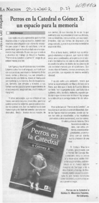 Perros en la Catedral o Gómez X, un espacio para la memoria  [artículo] Jordi Berenguer