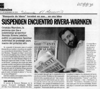 Suspenden encuentro Rivera-Warnken  [artículo]