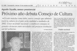 Próximo año debuta Consejo de Cultura  [artículo] Marcelo Sánchez