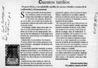 Cuentos tardíos  [artículo] Carolina Sandoval