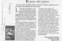 El paso del ganso  [artículo] Carolina Sandoval