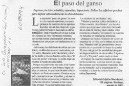 El paso del ganso  [artículo] Carolina Sandoval