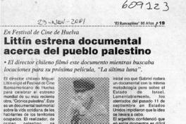 Littín estrena documental acerca del pueblo palestino  [artículo] Patricio Rodríguez