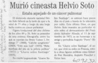 Murió cineasta Helvio Soto  [artículo]
