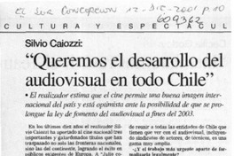 "Queremos el desarrollo del audiovisual en todo Chile"  [artículo]