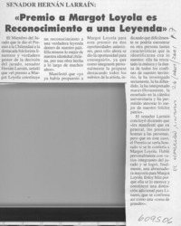 "Premio a Margot Loyola es reconocimiento a una leyenda"  [artículo]