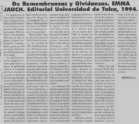 De remembranzas y olvidanzas, Emma Jauch