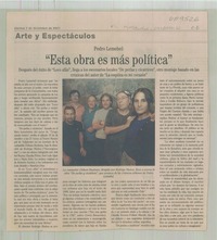 "Esta obra es más política"